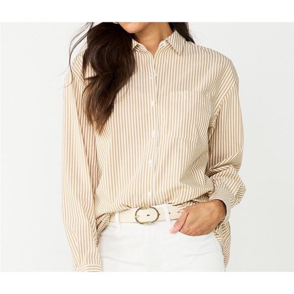 Nine West Long Sleeve Structured Button Down Shirt - Size XXL ** - Picture 1 of 7